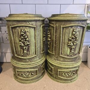 Vintage Green Decorative Canisters